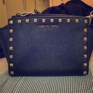Selma medium Black studded Michael Kors crossbody